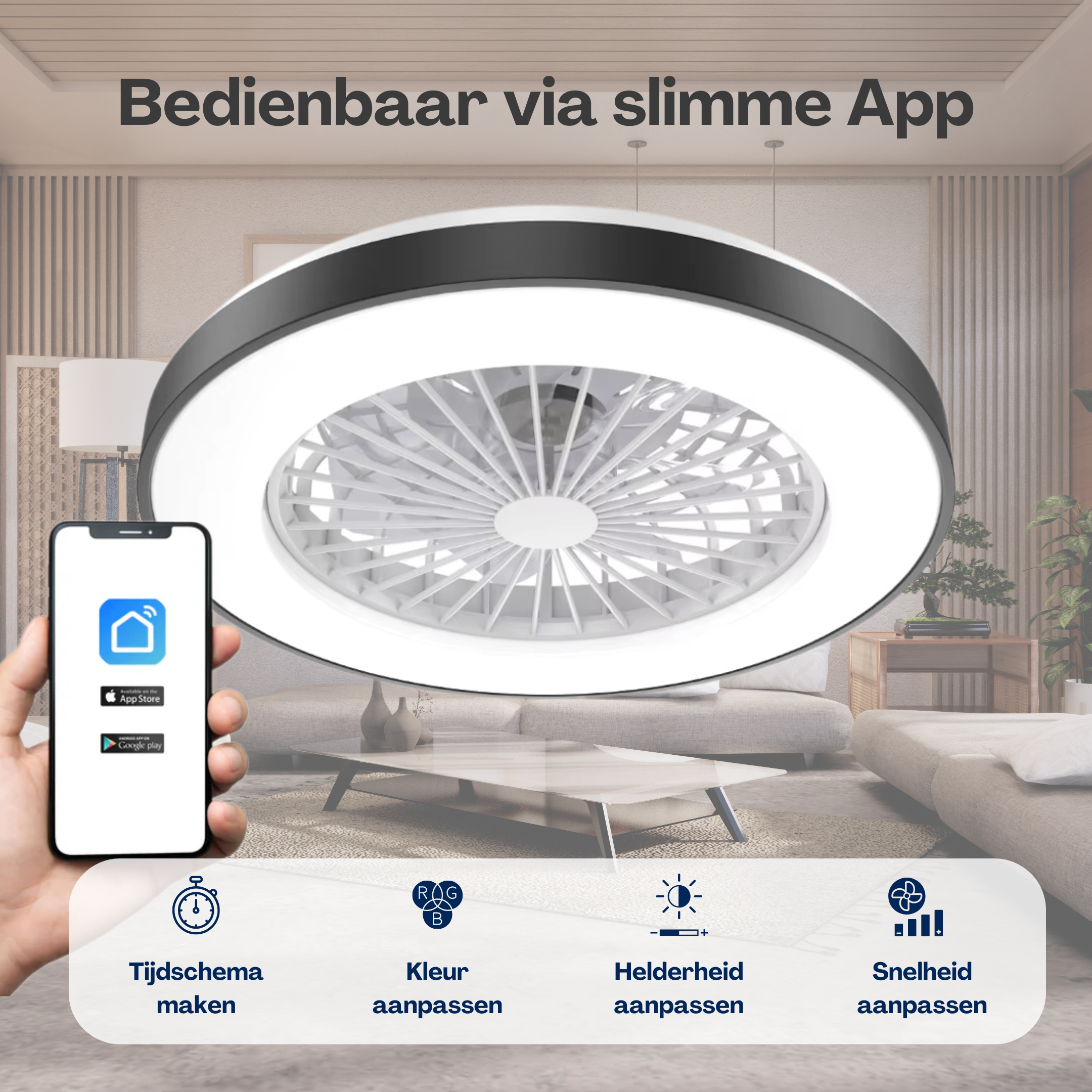 Slimme Plafondventilator met Verlichting